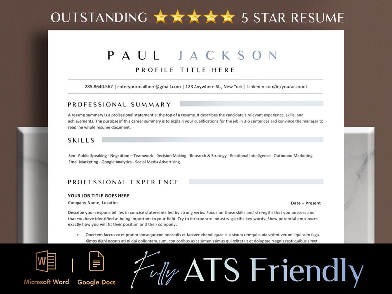 Ats Friendly Resume Template Word Google Docs ATS Executive Etsy ats-friendly-resume-template-word-google-docs-ats-executive-etsy