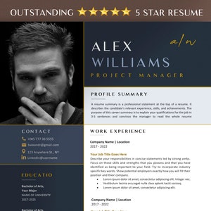 Professional Resume Template Word With Photo, Modern Resume Template Format Editable CV Design 2023, Google Docs Resume Format With Picture