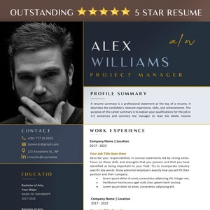 Professional Resume Template Word With Photo, Modern Resume Template Format Editable CV Design 2025, Google Docs Resume Format With Picture