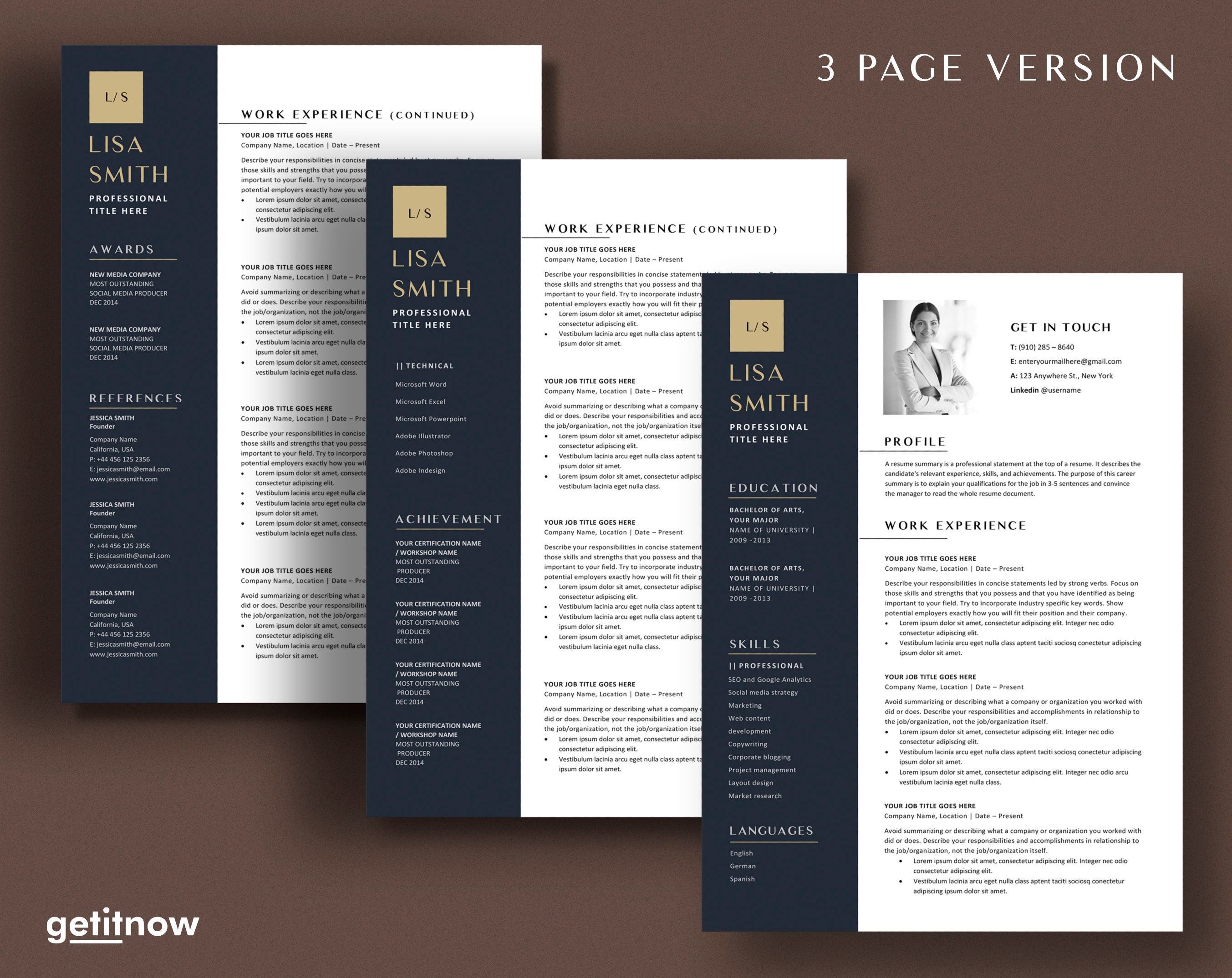 Modern Executive Resume and Cover Letter Template 2023 Professional ...