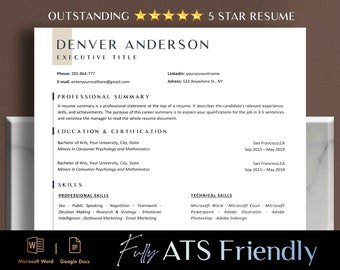 Ats Format Resume, Ats Compliant Resume Template Word, Clean Ats Friendly Google Docs Cv Design 2 Page Resume Cover Letter Template Download