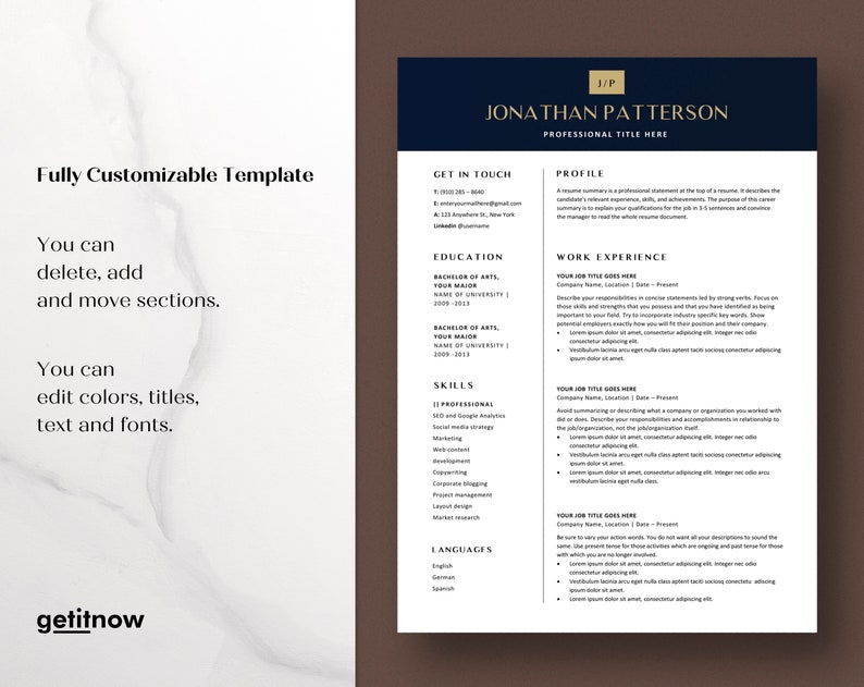 Modern Executive Resume Template 2023 CEO Resume Template for Word and ...