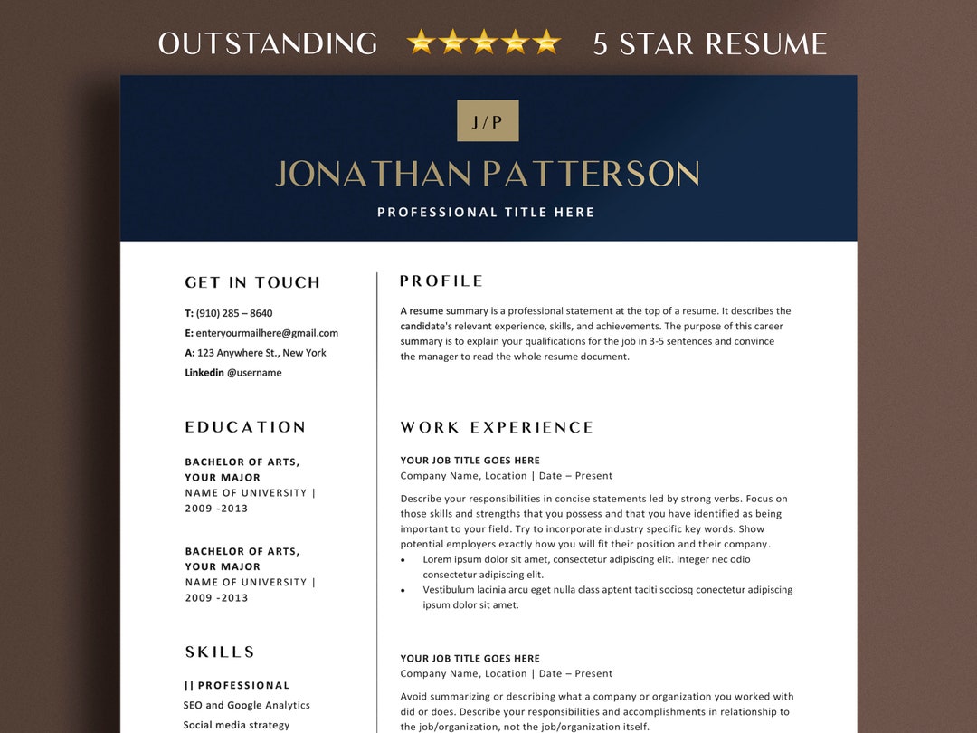Modern Executive Resume Template 2023 CEO Resume Template for Word and ...