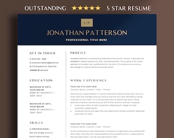 Modern Executive Resume Template 2025 | CEO Resume Template for Word and Google Docs, C Level Resume | 1, 2, 3 Page Director Resume Template