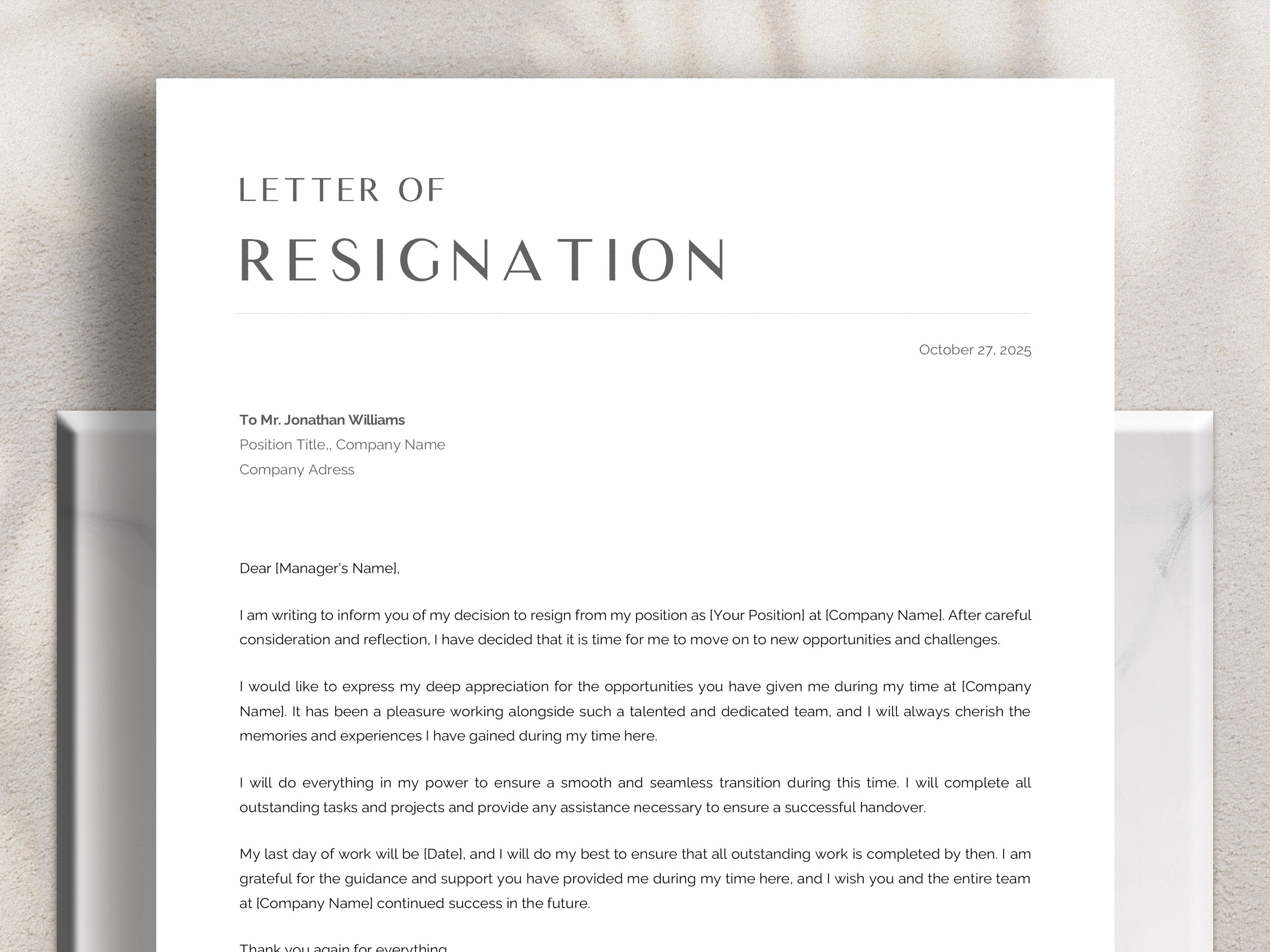 Professional Resignation Letter Template Microsoft Word Apple Pages Professional Resignation Letter Template Microsoft Word Apple Pages