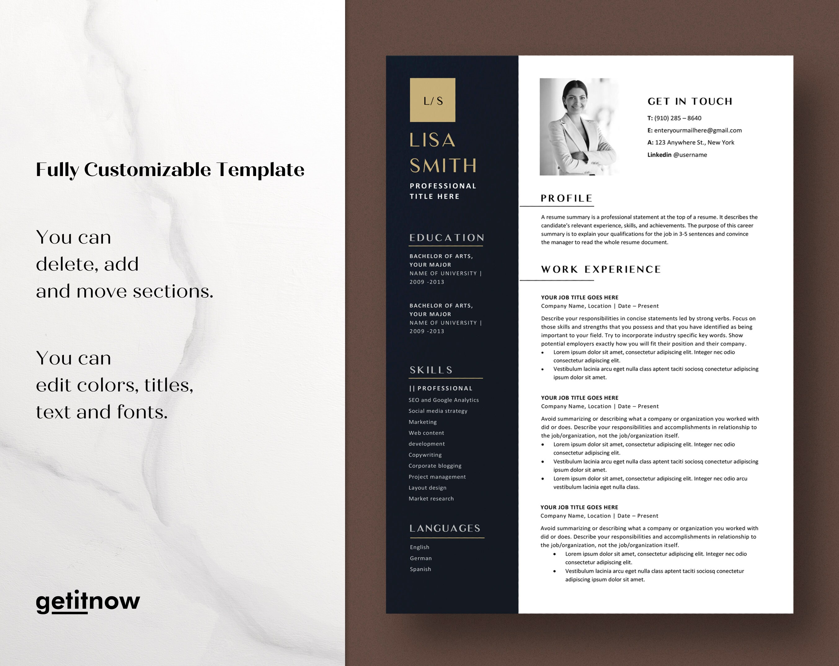 Modern Executive Resume and Cover Letter Template 2023 Professional ...