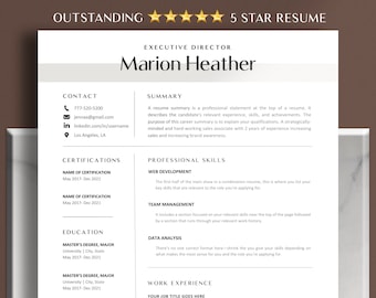 Combination Resume Template Word, Google Docs, Apple Pages Mac, Functional Resume, Skills Based Resume, Skills Resume, Hybrid Resume Format