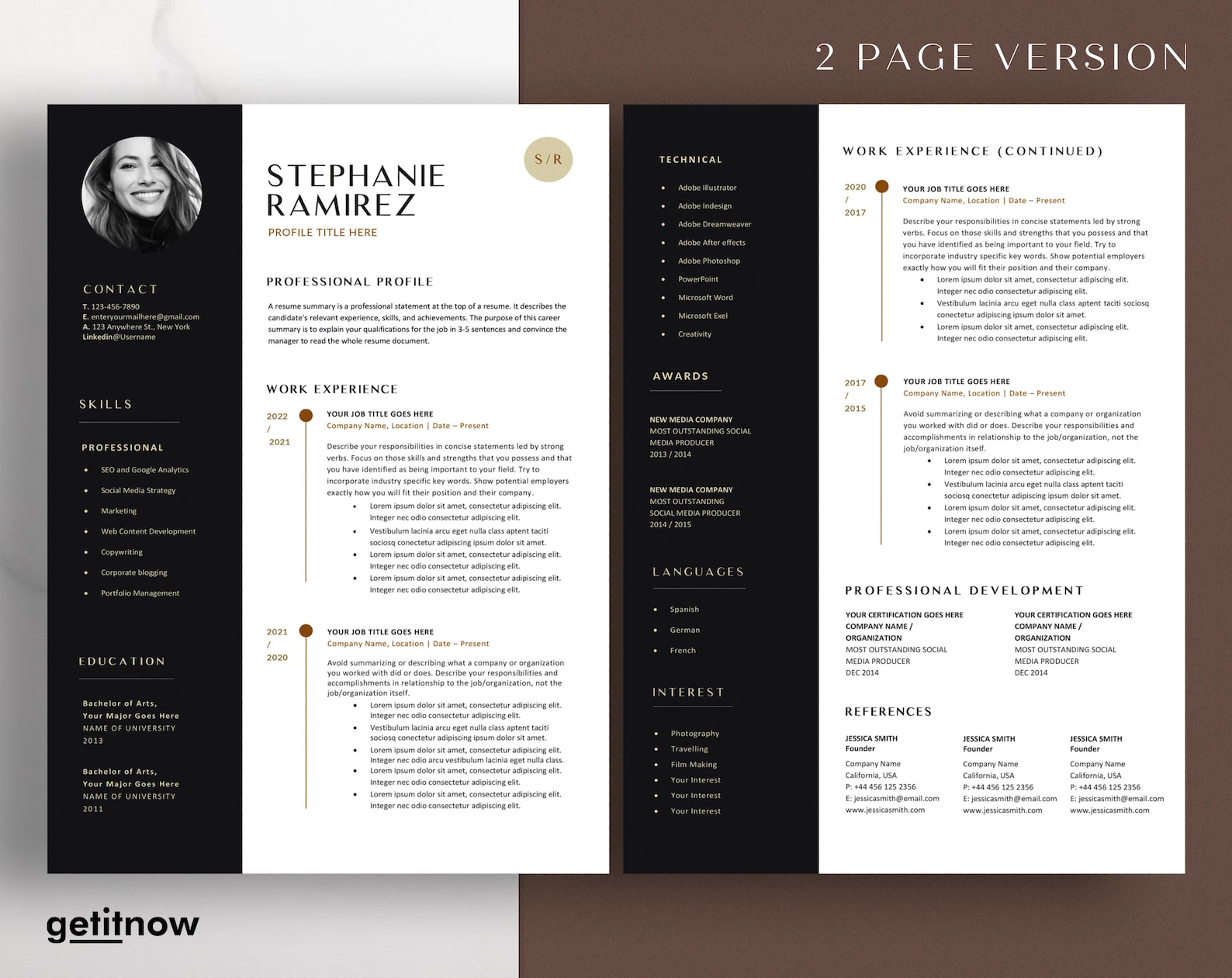 Executive Resume Template Google Docs | Modern C Level Resume Template ...