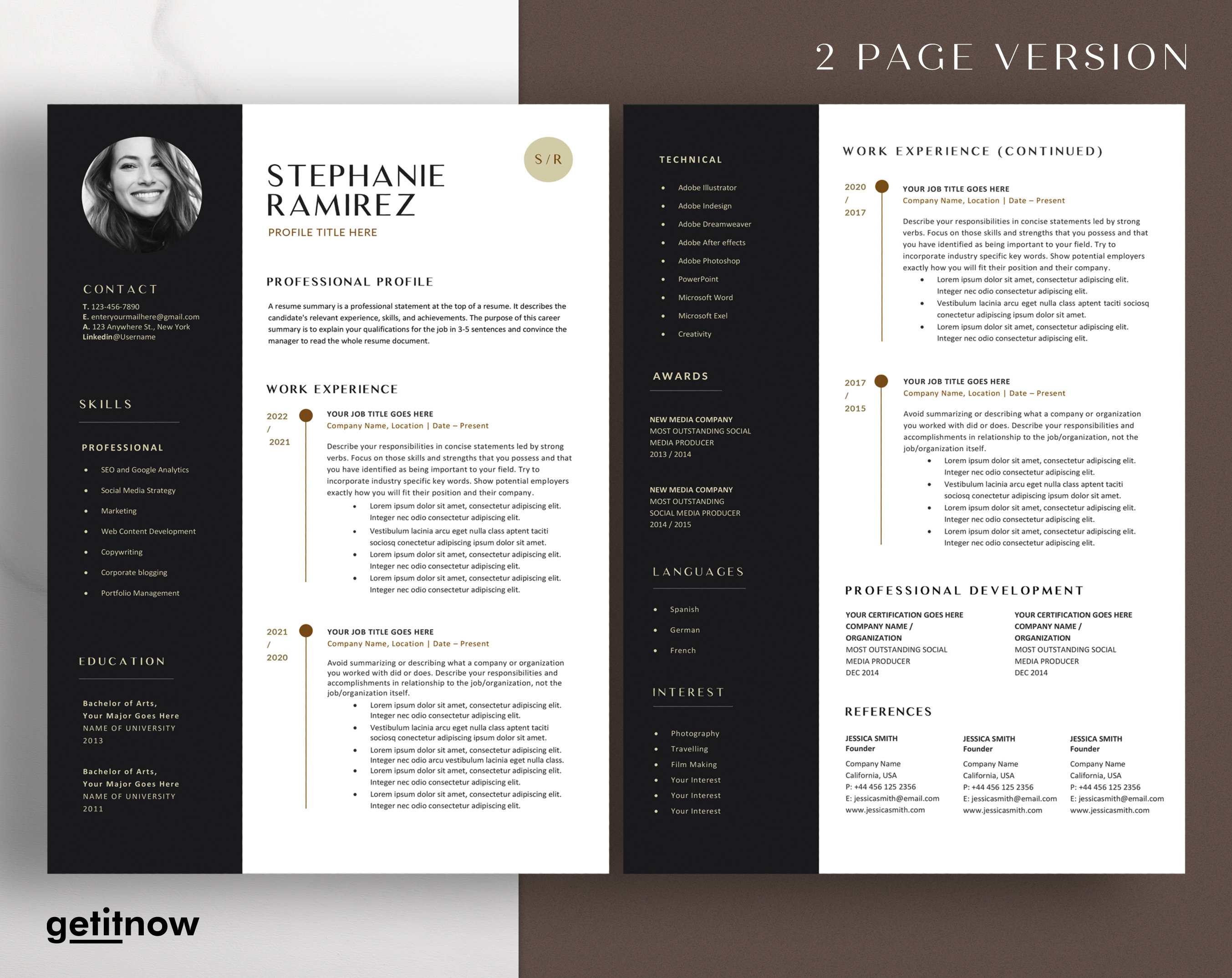 Executive Resume Template Google Docs | Modern C Level Resume Template ...