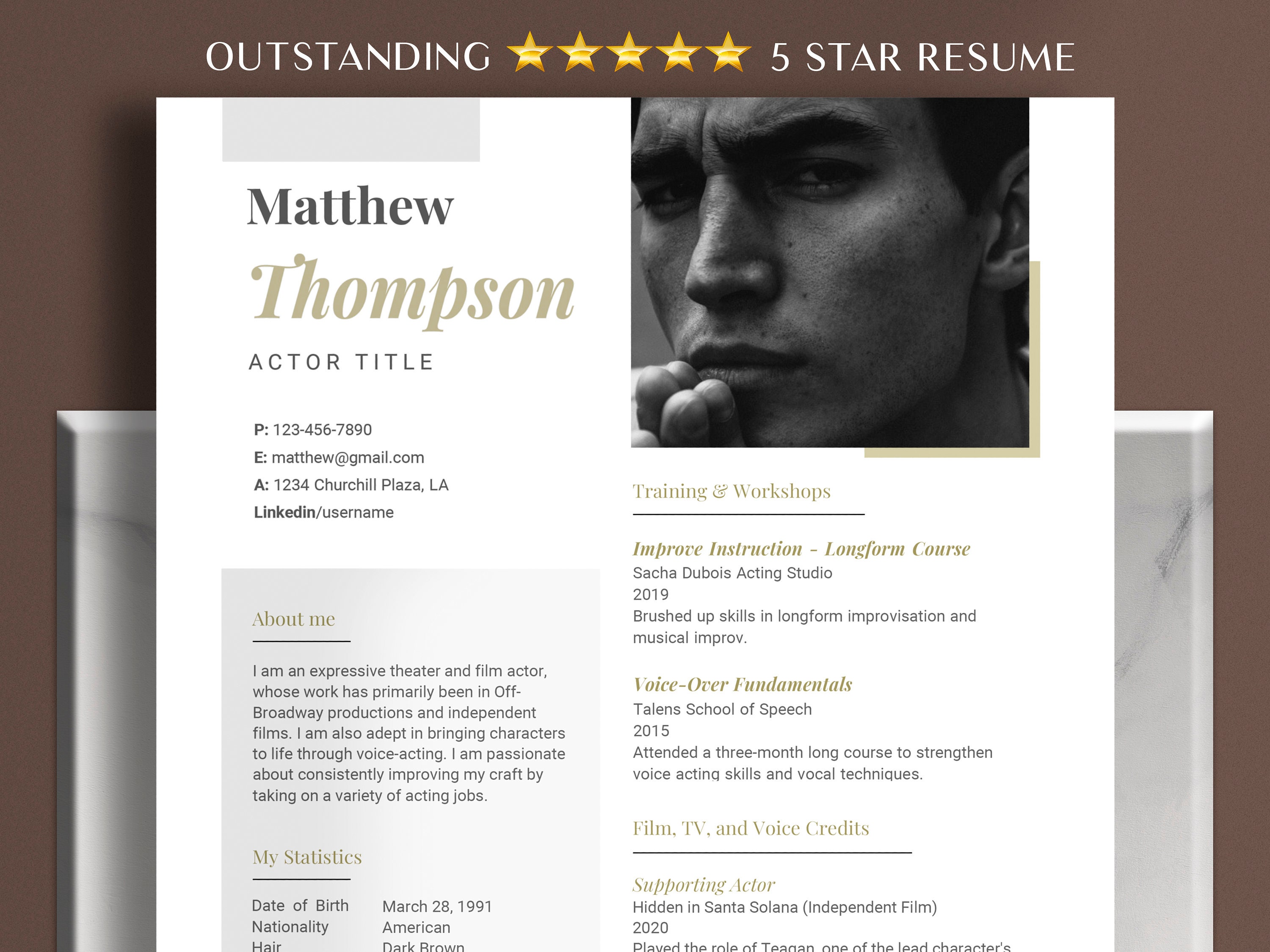 Actor Biography Template