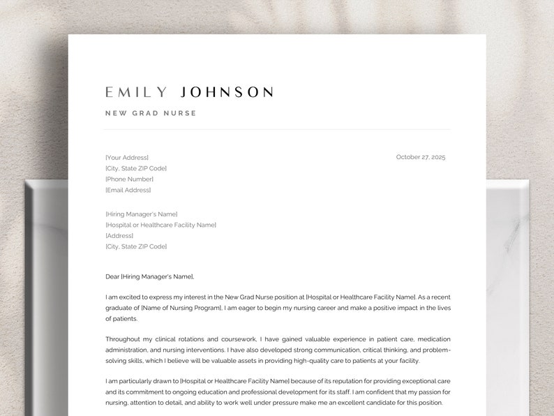 cover letter for graduate template New Graduate Nurse Cover Letter Template Nursing Student image 1