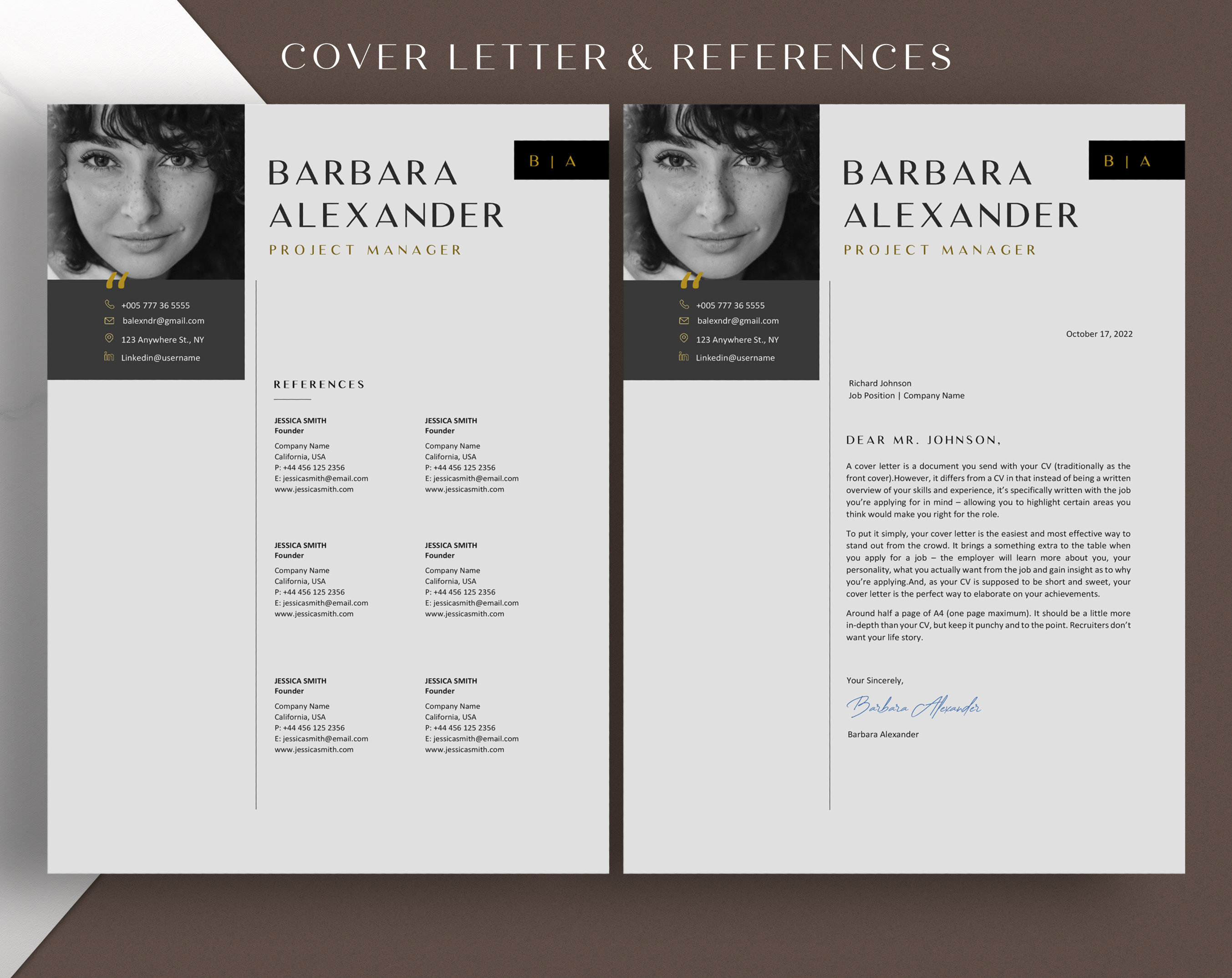 Modern Resume Template Google Docs, Professional Two Page Resume and ...