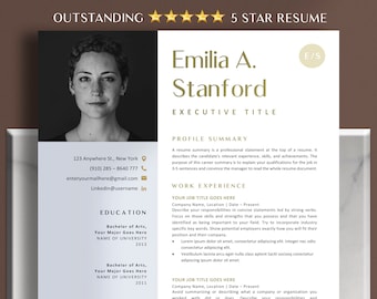 Cv Template UK, Resume Template with Photo, Modern Resume Template Word & Google Docs Resume, Professional Resume and Cover Letter Template