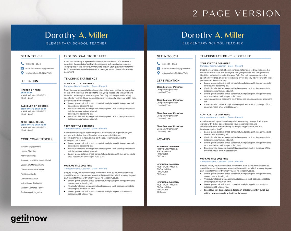 teaching resume template google docs