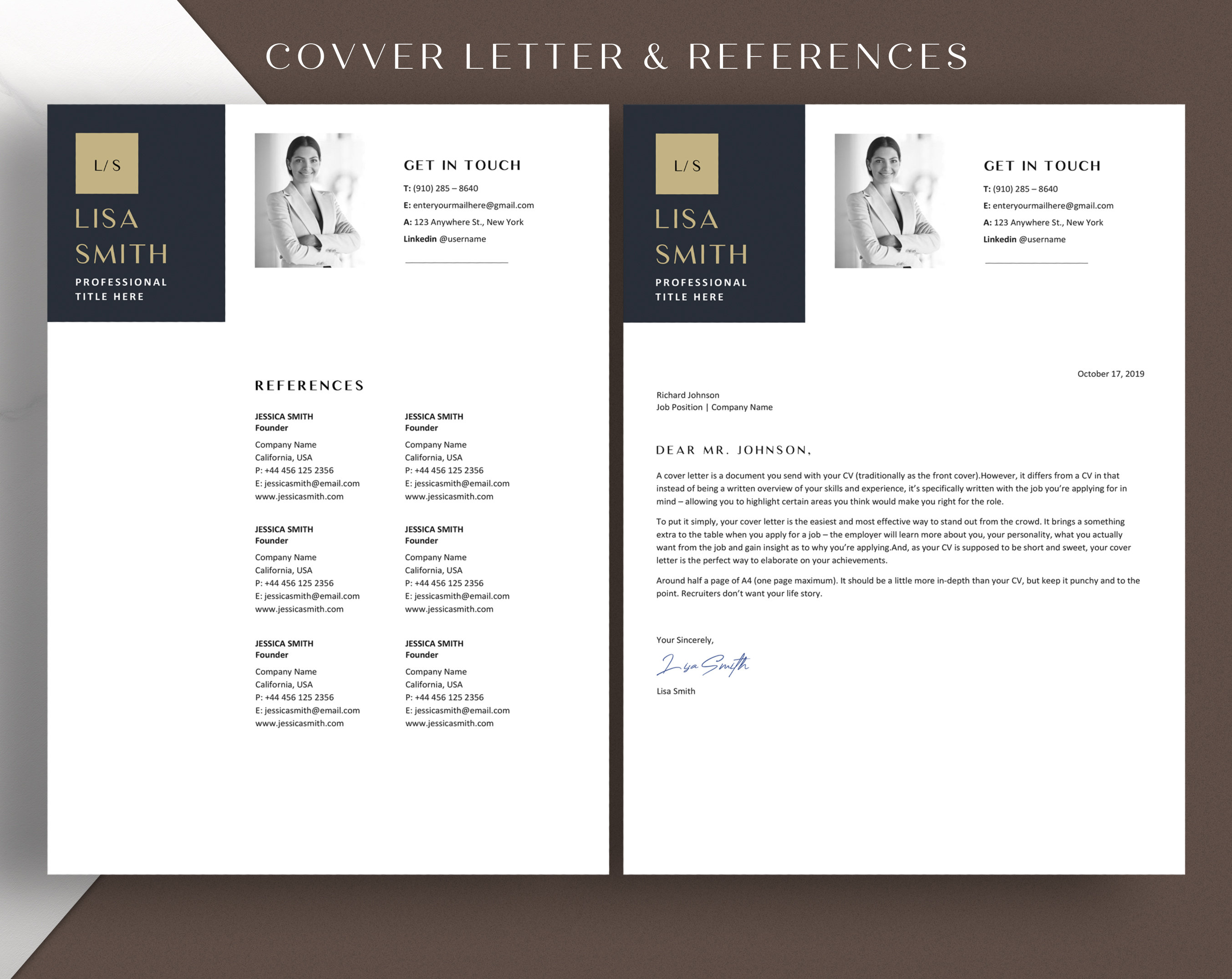 Modern Executive Resume and Cover Letter Template 2023 Professional ...
