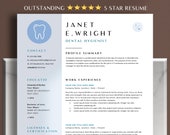 Dental Resume Template, Dental Assistant Resume, Dental Hygienist Resume, Resume for Dentist, Dental Receptionist Resume, Ms Word & Docs