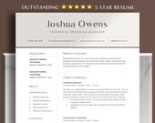 Resume Template Google Docs, Modern Executive Resume Template Word, Professional Resume Cover Letter Template, Simple Masculine Resume, Mens