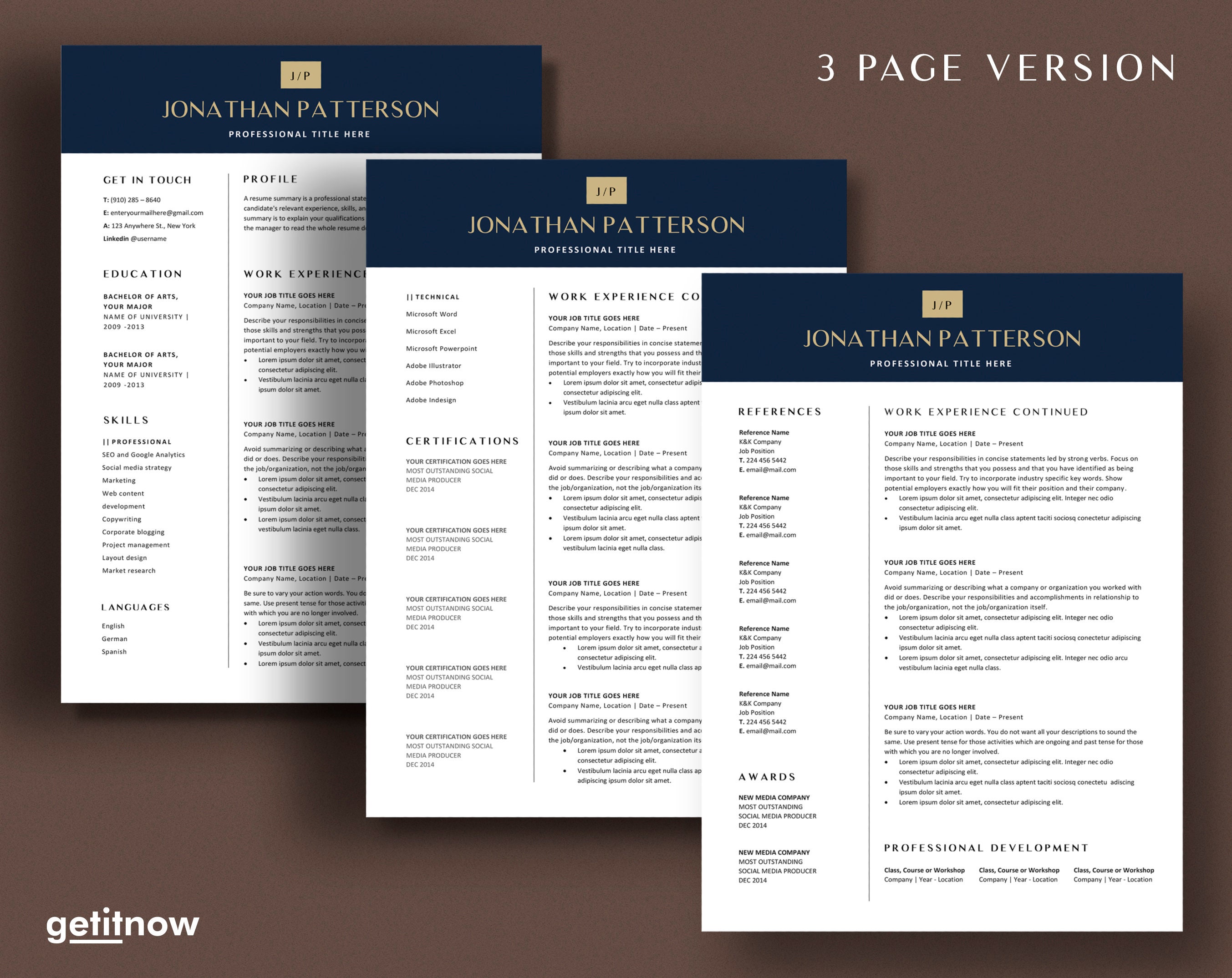 Modern Executive Resume Template 2025 | CEO Resume Template for Word ...