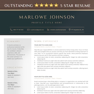 Executive Resume Template Google Docs, Modern CV Template, Professional Resume Template Modern, Resume and Cover Letter, Clean Resume