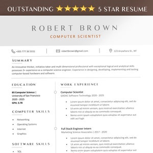 Bewerbungsvorlage Für Einsteiger Computer Science Word & Google Docs, Fresher Computer Science Resume No Experience, Student Computer Science