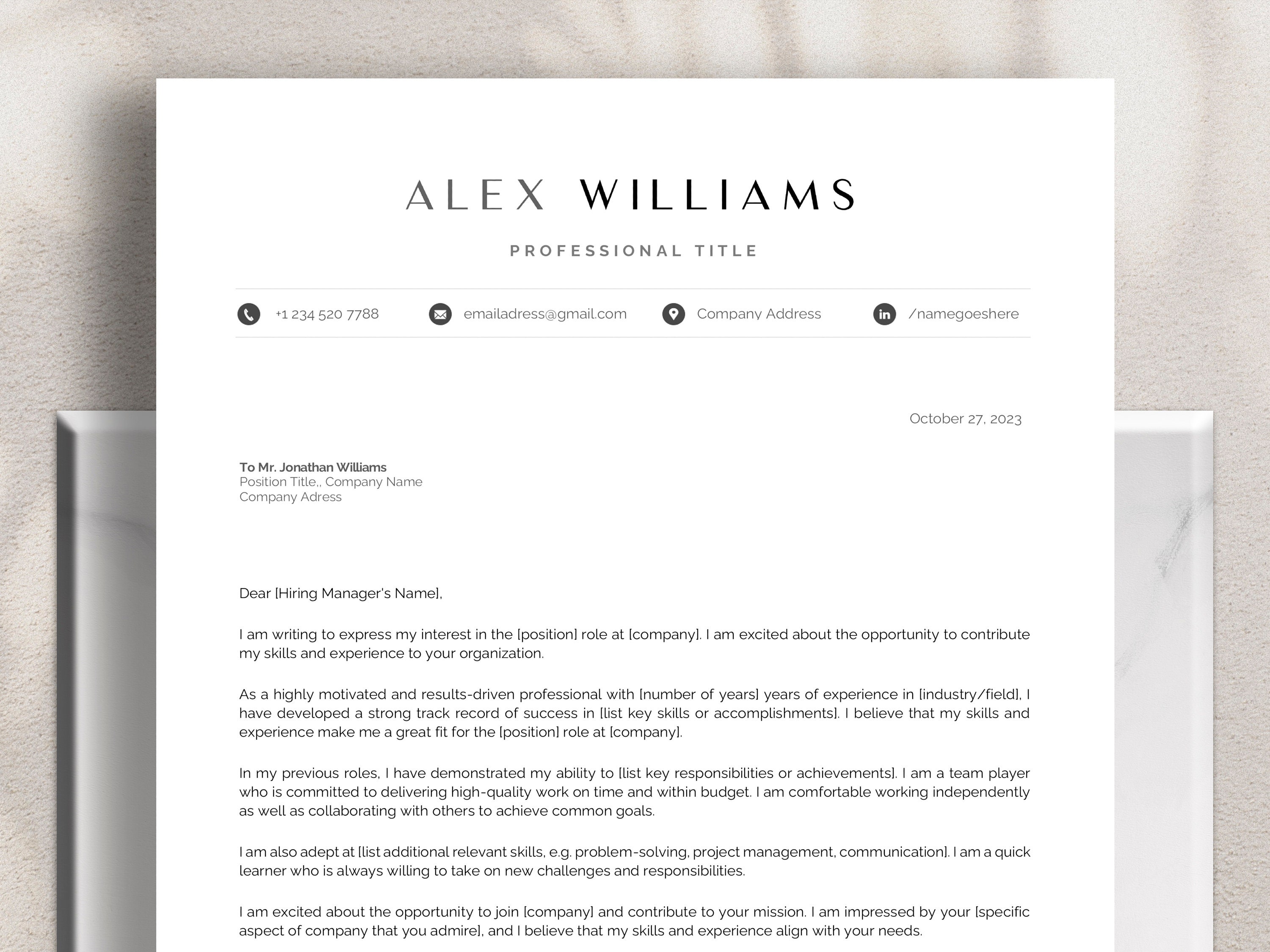 Professional Cover Letter Templates - Il Fullxfull.4677872042 Jk99 