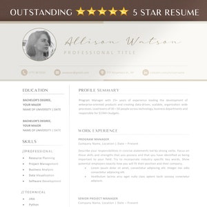 Executive Resume Template Google Docs & Word, Professional Cv Template, Creative Resume Template, Modern Director Resume Template, 1,2 Page