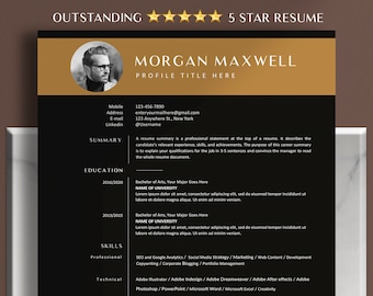 Creative Resume Template Word, Resume Google Docs, Professional Cv Template, Executive Resume, Cover Letter, References, 1, 2, 3 Page