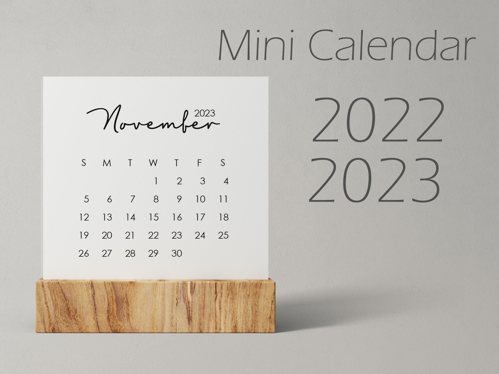 Mini Calendrier 2023 Mini Calendar 2021 2022 2023 3X3 And 2X2 | Etsy Uk