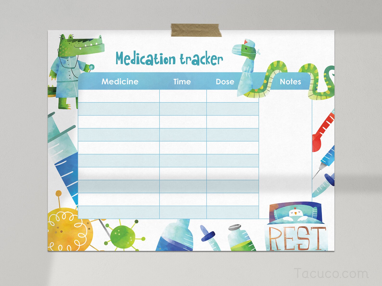 Medication Tracker Kids Medicine Tracker Kids Chart - Etsy