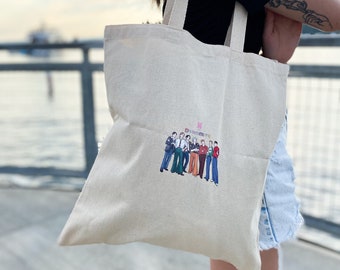 H01 Chutoral Kpop BTS Bangtan Boys Tote Bags Jungkook Jimin V Suga Jin J-Hope RM Printed Handbag Messenger Bag for Wedding Birthday Bag
