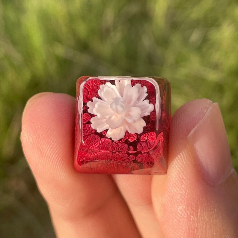 Resin Flower Keycap,natural Resin Keycap,cute Keycaps,sa Profile