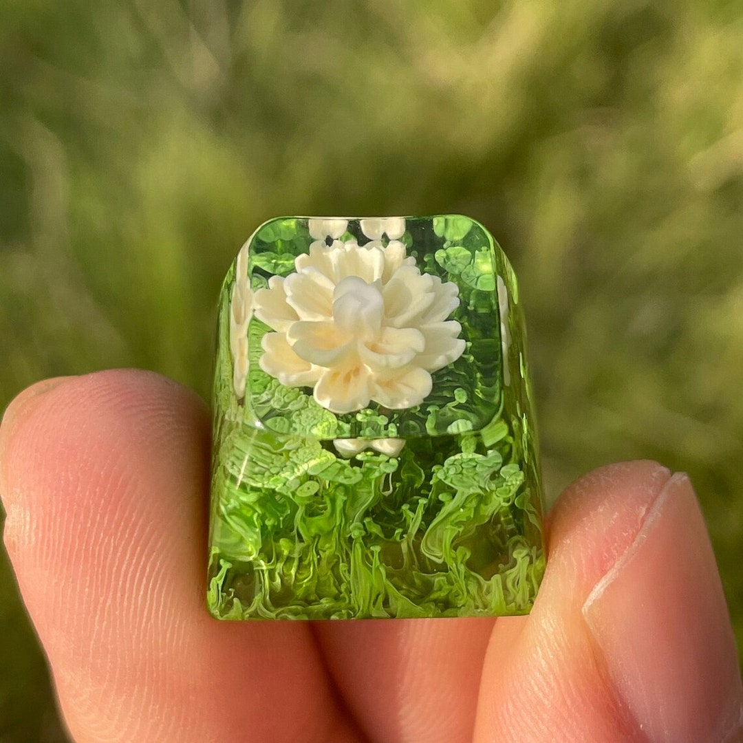 Resin Flower Keycap,natural Resin Keycap,cute Keycaps,sa Profile