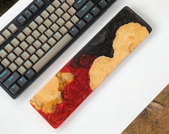 Custom Resin Wrist Rest: Handmade Wooden Keyboard Support