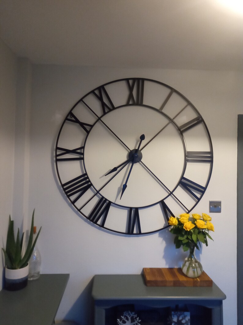 Extra Large 110cm Black Metal Wall Clock Etsy UK