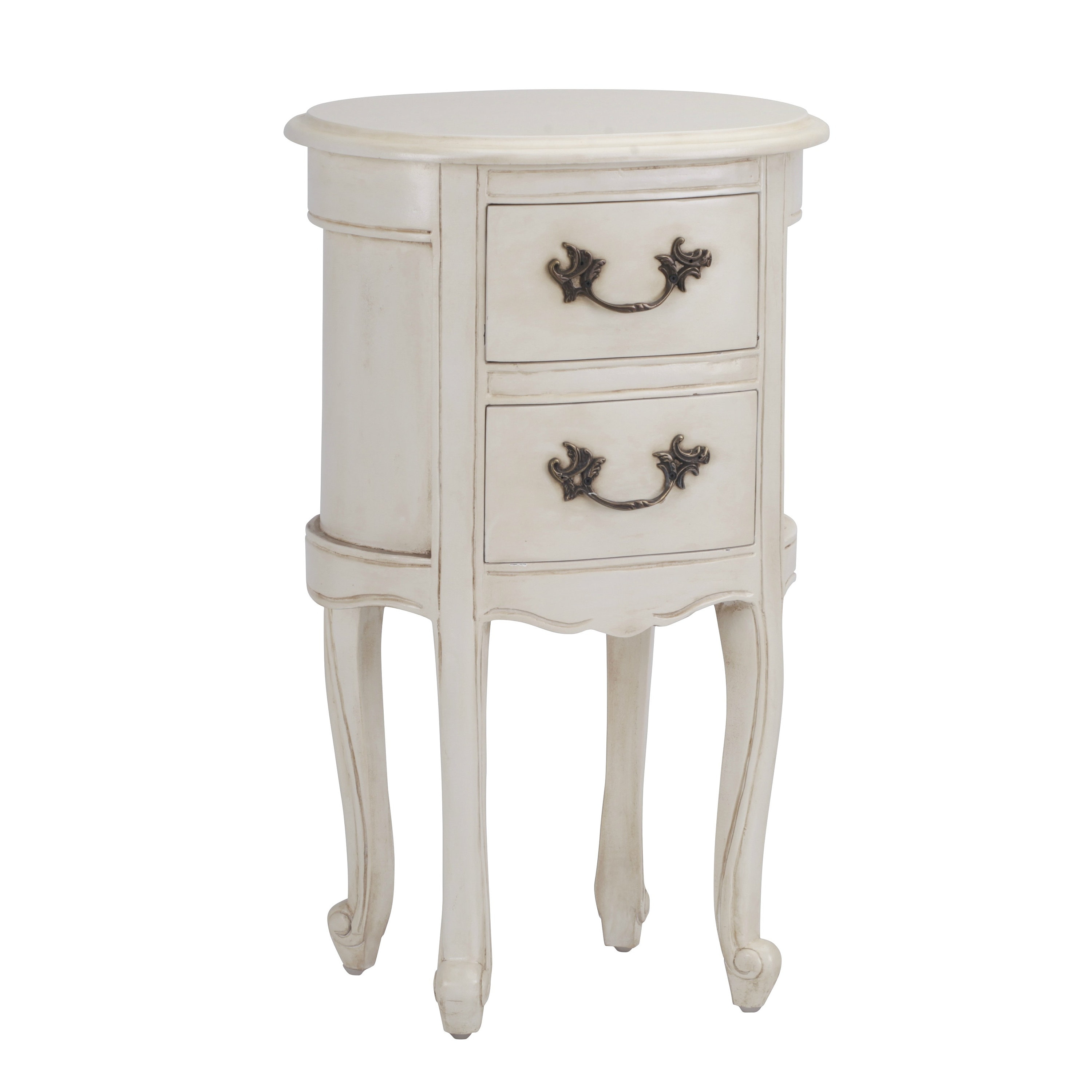 Aged Ivory Oval French Style Bedside Table Etsy UK