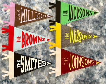 Family Name Pennant - Custom Last Name Pennant - Personalized Family Home Decor