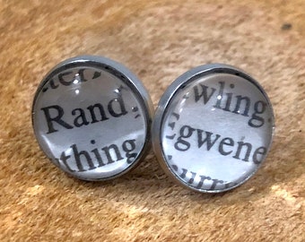 Wheel of Time Reclaimed Book Page Earrings
