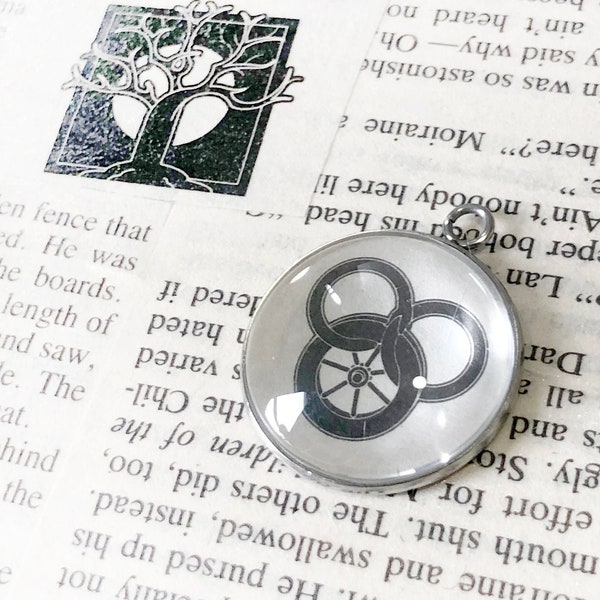 Wheel of Time Reclaimed Book Page Pendant