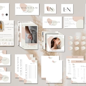 Kit di branding, biglietti da visita, kit di branding LUMI Large Oltre 50 modelli per aziende, social media, completamente personalizzabili modificabili con Canva