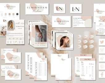 Branding kit, &#39; Business cards, LUMI Large Branding Kit 50+ Templates for Businesses, Social Media, Fully Customizable Editable with Canva
