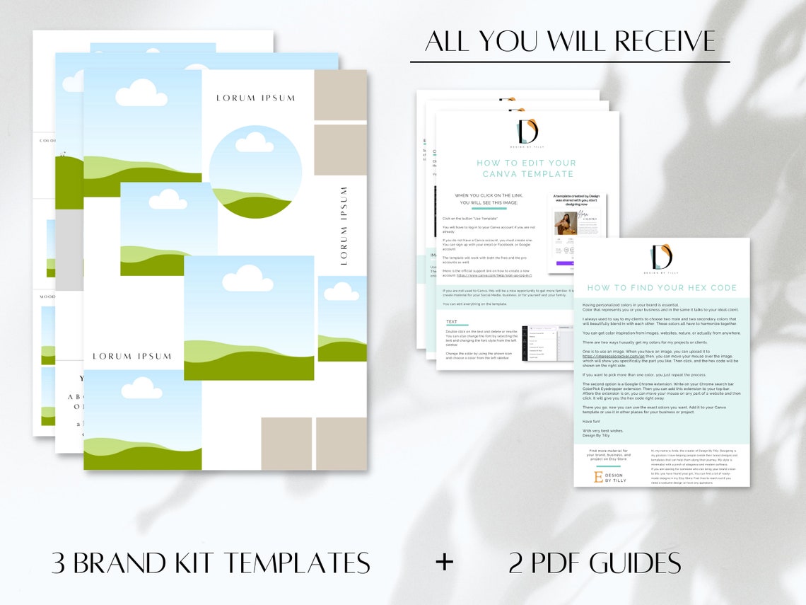 Canva Brand Kit Template Mini Brand Board Template Branding Kit for
