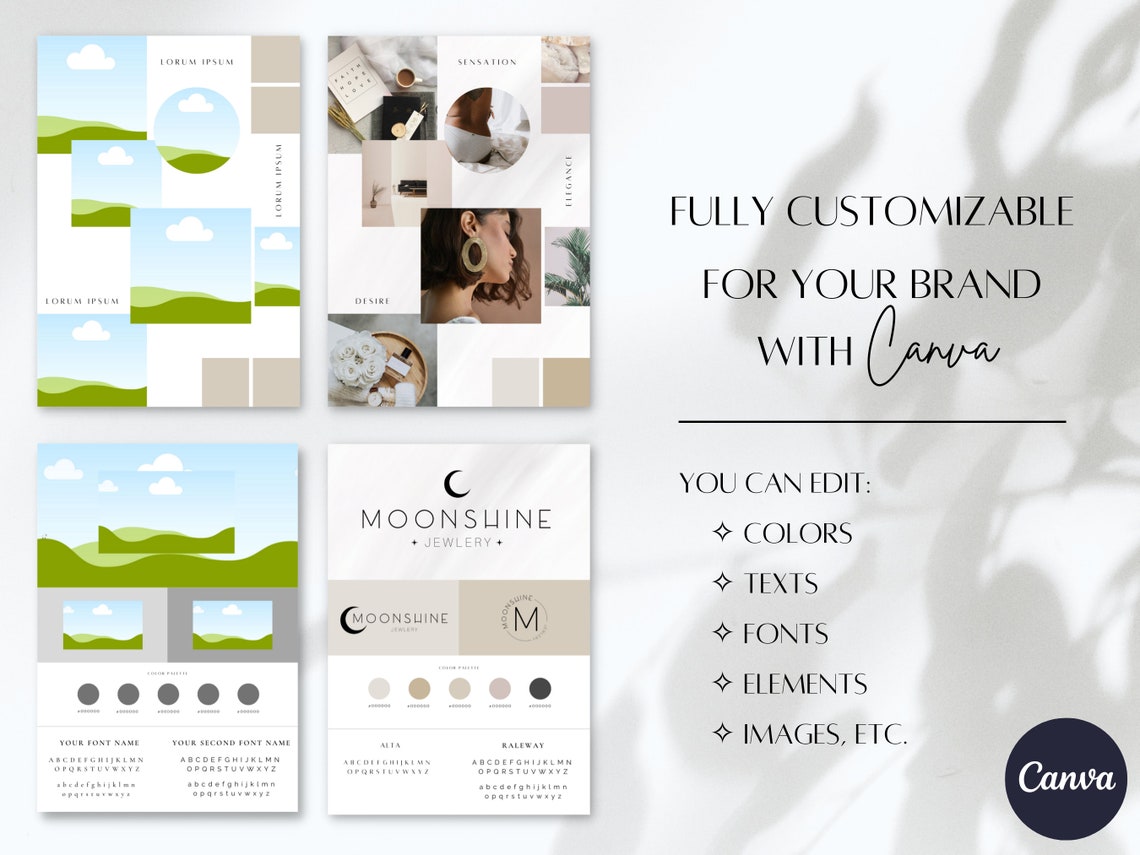 Canva Brand Kit Template Mini Brand Board Template Branding Kit for
