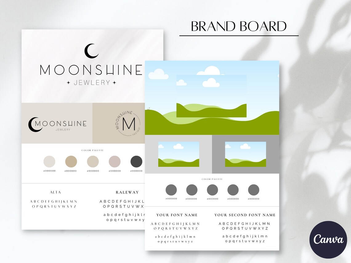 Canva Brand Kit Template Mini Brand Board Template Branding Kit for