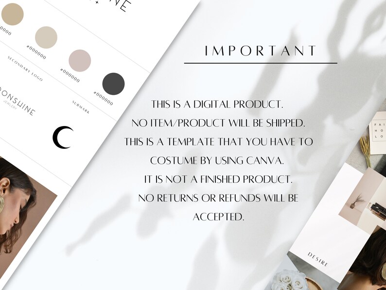 Canva Brand Kit Template Mini Brand Board Template Branding Kit for