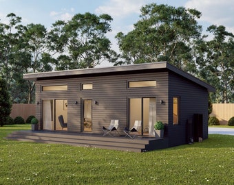 Modern Cabin House, 16’ x 32’, 512 Sq Ft, Tiny House, Architectural Plans, Blueprint