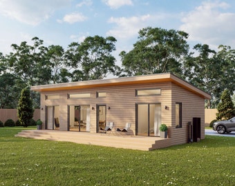 Modern Cabin House, 16’ x 40’, 640 Sq Ft, Tiny House, Architectural Plans, Blueprint