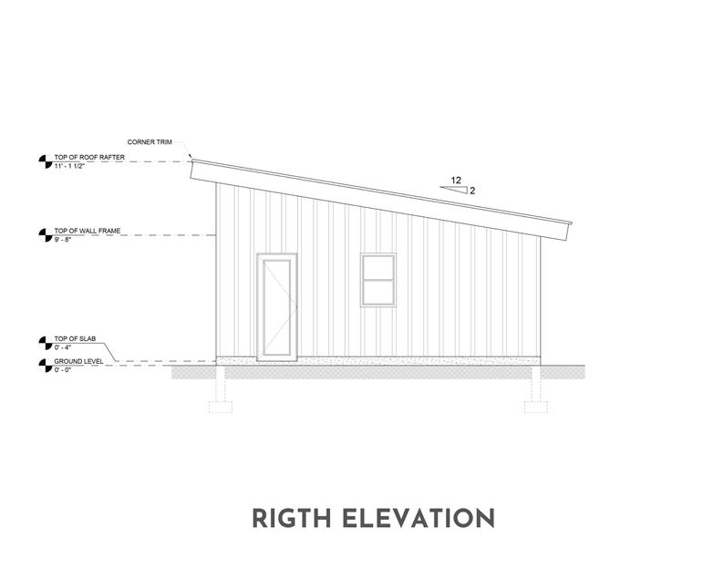 Garage Rafters Labeled Two Car Garage Plan 24'x28', Detached Shed Roof Garage, 672 Sq Ft, 9 Ft ...