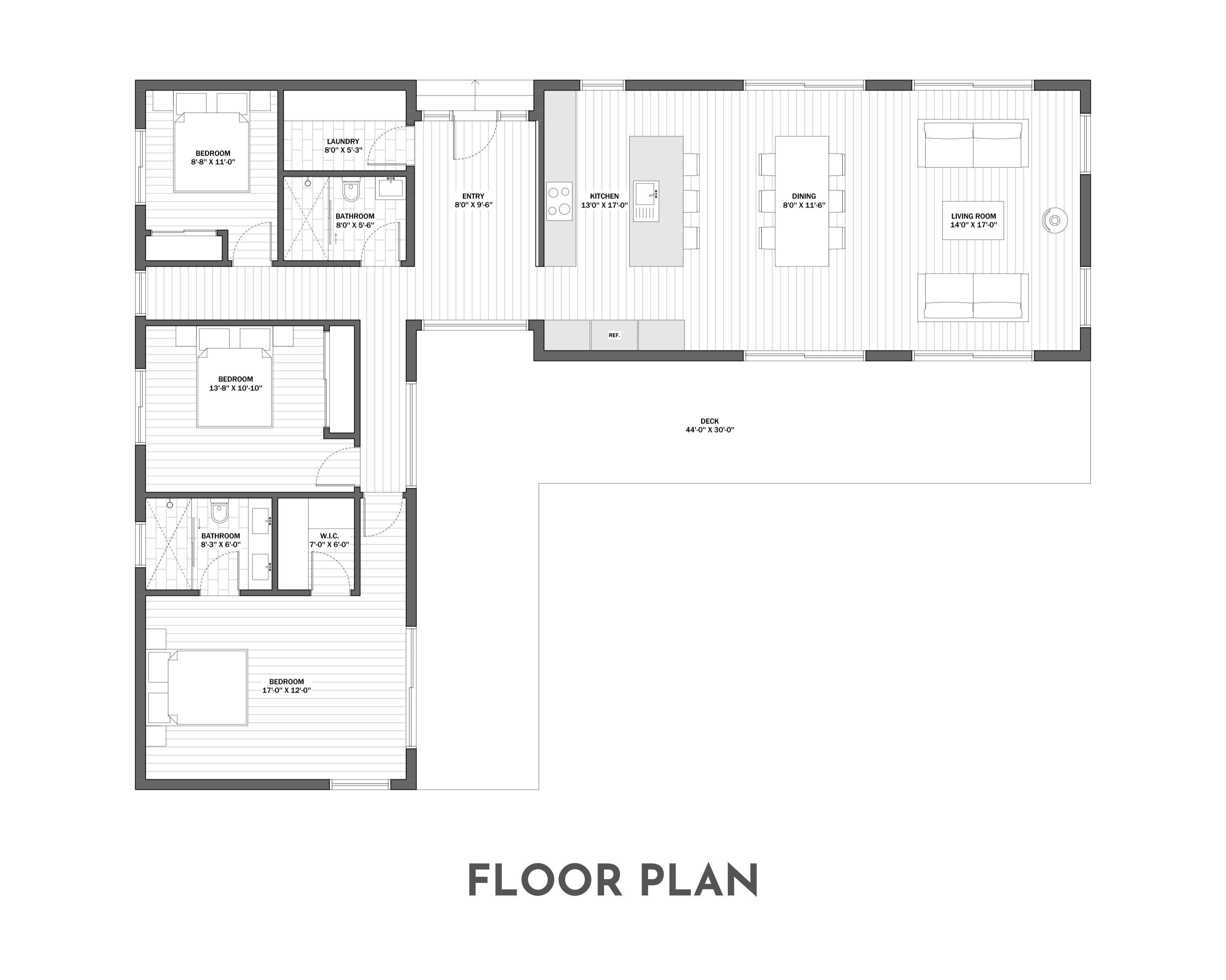 Modern Cabin House, L-shape House, 3 Bed 2 Bath, 1600 Sq Ft ...