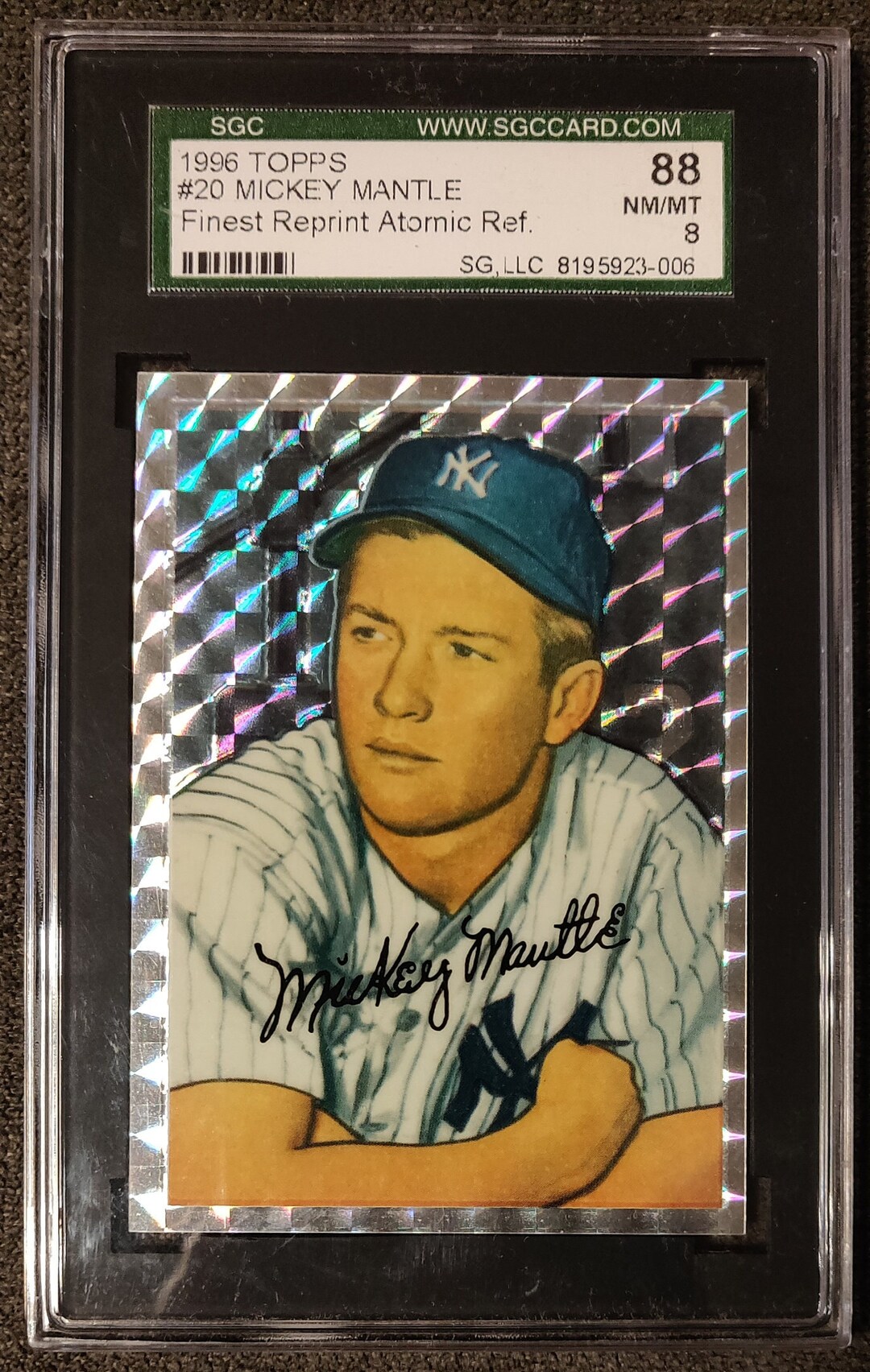TOPPSカード 1996 Topps Mickey Mantle Atomic Refractor #20 - Etsy