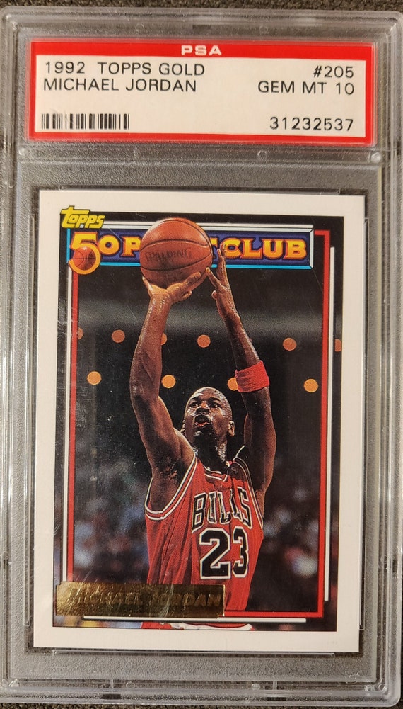 1992 Topps Gold 205 Michael Jordan PSA 10 - Etsy